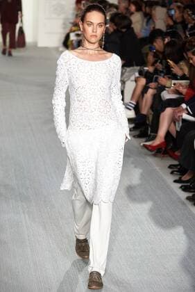 September 17, 2016 - London, United Kingdom - A model walks the runway at the DAKS designed by Filippo Scuffi show during London Fashion Week Spring Summer collections 2017 on September 16, 2016 in London, United Kingdom. London United Kingdom  - ZUMAn230