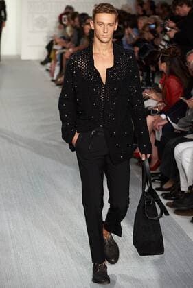 September 17, 2016 - London, United Kingdom - A model walks the runway at the DAKS designed by Filippo Scuffi show during London Fashion Week Spring Summer collections 2017 on September 16, 2016 in London, United Kingdom. London United Kingdom  - ZUMAn230