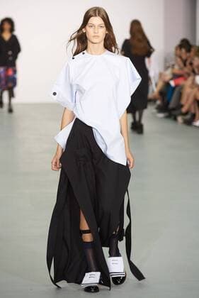 September 17, 2016 - London, United Kingdom - A model walks the runway at the Eudon Choi show during London Fashion Week Spring Summer collections 2016 2017 on September 16, 2016 in London, United Kingdom. London United Kingdom  - ZUMAn230