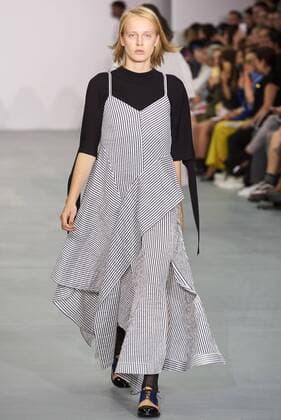 September 17, 2016 - London, United Kingdom - A model walks the runway at the Eudon Choi show during London Fashion Week Spring Summer collections 2016 2017 on September 16, 2016 in London, United Kingdom. London United Kingdom  - ZUMAn230