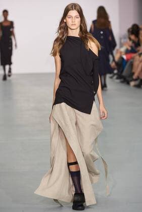 September 17, 2016 - London, United Kingdom - A model walks the runway at the Eudon Choi show during London Fashion Week Spring Summer collections 2016 2017 on September 16, 2016 in London, United Kingdom. London United Kingdom  - ZUMAn230