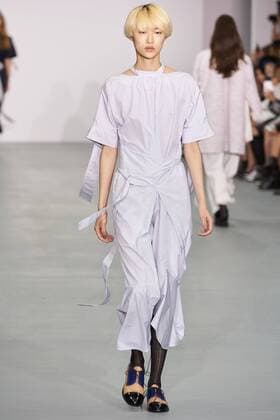 September 17, 2016 - London, United Kingdom - A model walks the runway at the Eudon Choi show during London Fashion Week Spring Summer collections 2016 2017 on September 16, 2016 in London, United Kingdom. London United Kingdom  - ZUMAn230