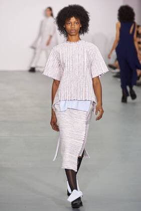 September 17, 2016 - London, United Kingdom - A model walks the runway at the Eudon Choi show during London Fashion Week Spring Summer collections 2016 2017 on September 16, 2016 in London, United Kingdom. London United Kingdom  - ZUMAn230