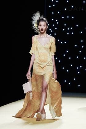 September 17, 2016 - Madrid, Madrid, Spain - A models walks during Juanjo Oliva Fashion Show at Madrid Fashion Week Spring Summer 2017 18 at Ifema, on September 17, 2016, in Madrid, Spain Madrid Spain  - ZUMAn230