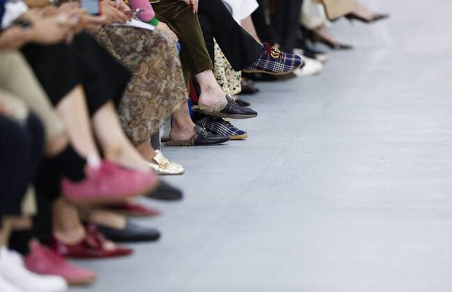 (160917) -- LONDON, Sept. 17, 2016 -- Photo taken on Sept. 17, 2016 shows the shoes of the guests at the Barbara Casasola show during London Fashion Week Spring Summer collections 2017 in London, Britain. ) (lrz) BRITAIN-LONDON-LONDON FASHION WEEK-BARBARA CASASOLA HanxYan 