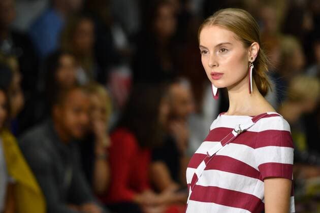 UK: LFW Jasper Conran collection A Model walks the Jasper Conran Spring Summer 17 Collection runway show during London Fashion Week. FOR EDITORIAL USE ONLY.Pacific Press Agency  HughxPeterswald