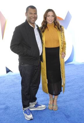 Jordan Peele & wife Chelsea Peretti STORKS FILM PREMIERE Los Angeles Patrick Rideaux PicturePerfect