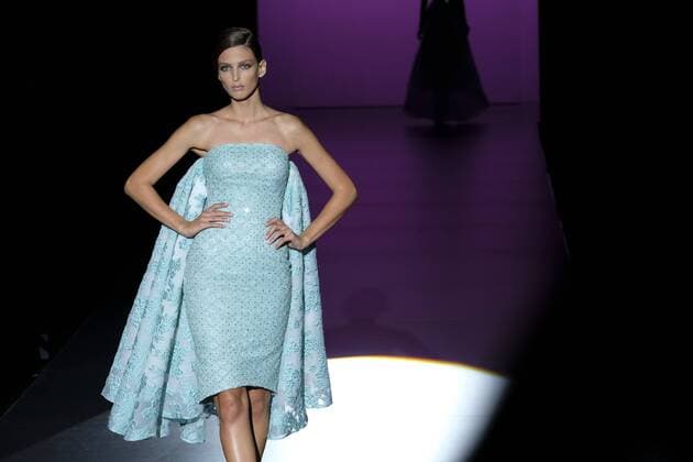 September 17, 2016 - Madrid, Spain - A model showcases designs by Hannibal Laguna on the runway at the Hannibal Laguna show during Mercedes-Benz Fashion Week Madrid Spring Summer 2017 at Ifema on September 17, 2016 in Madrid, Spain. Madrid Spain  - ZUMAn230