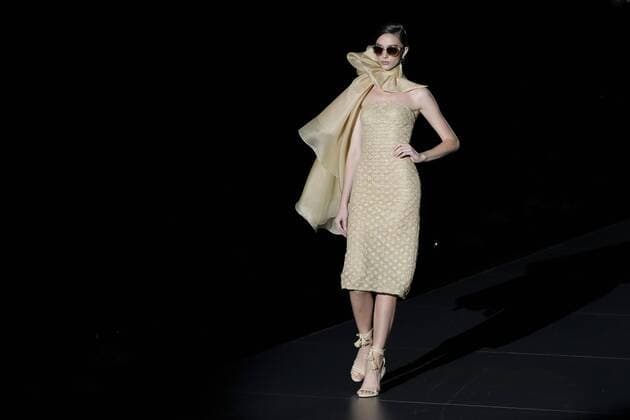 September 17, 2016 - Madrid, Spain - A model showcases designs by Hannibal Laguna on the runway at the Hannibal Laguna show during Mercedes-Benz Fashion Week Madrid Spring Summer 2017 at Ifema on September 17, 2016 in Madrid, Spain. Madrid Spain  - ZUMAn230