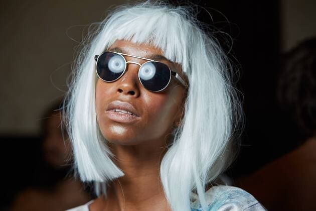 September 18, 2016 - London, England, United Kingdom - A model poses during backstage at London Fashion Week Spring Summer collections 2017 on September 18, 2016 in London, United Kingdom. London United Kingdom  - ZUMAn230