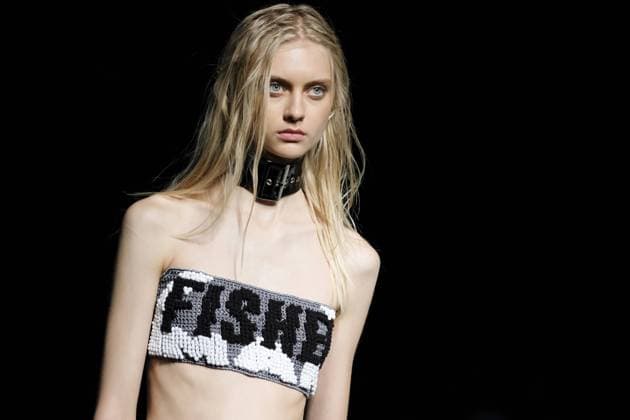 September 18, 2016 - Madrid, Madrid, Spain - A model walks on the runway at the MaroÂ­a Ke Fisherman Fashion Show at Madrid Fashion Week Spring Summer 2017 18 at Ifema, on September 18, 2016, in Madrid, Spain Madrid Spain  - ZUMAn230