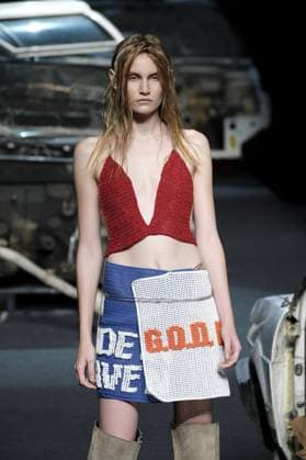 September 18, 2016 - Madrid, Madrid, Spain - A model walks on the runway at the MaroÂ­a Ke Fisherman Fashion Show at Madrid Fashion Week Spring Summer 2017 18 at Ifema, on September 18, 2016, in Madrid, Spain Madrid Spain  - ZUMAn230