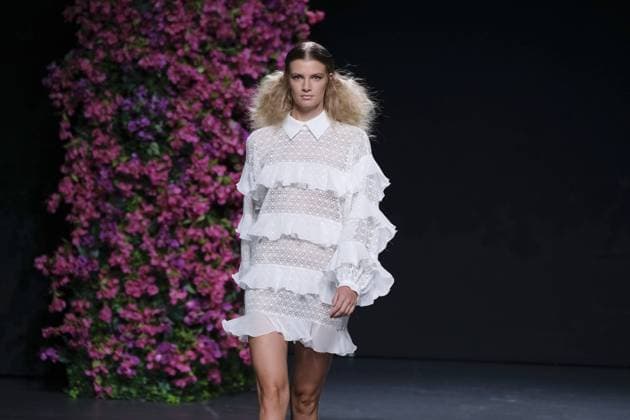 September 18, 2016 - Madrid, Spain - A model walks on the runway at Juana MartoÂ­n Fashion Show at Madrid Fashion Week Spring Summer 2017 18 at Ifema, on September 18, 2016, in Madrid, Spain Madrid Spain  - ZUMAn230