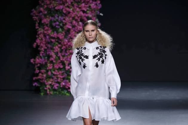 September 18, 2016 - Madrid, Spain - A model walks on the runway at Juana MartoÂ­n Fashion Show at Madrid Fashion Week Spring Summer 2017 18 at Ifema, on September 18, 2016, in Madrid, Spain Madrid Spain  - ZUMAn230