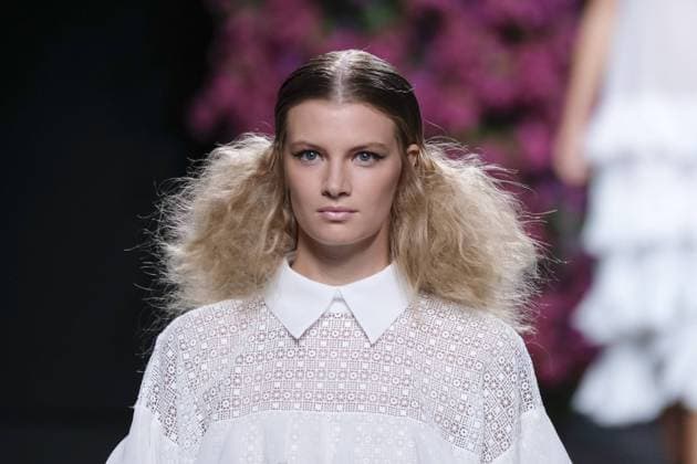 September 18, 2016 - Madrid, Spain - A model walks on the runway at Juana MartoÂ­n Fashion Show at Madrid Fashion Week Spring Summer 2017 18 at Ifema, on September 18, 2016, in Madrid, Spain Madrid Spain  - ZUMAn230