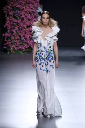 September 18, 2016 - Madrid, Spain - A model walks on the runway at Juana MartoÂ­n Fashion Show at Madrid Fashion Week Spring Summer 2017 18 at Ifema, on September 18, 2016, in Madrid, Spain Madrid Spain  - ZUMAn230