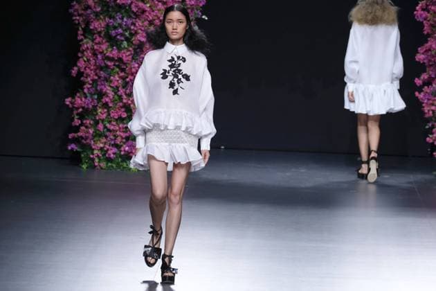 September 18, 2016 - Madrid, Spain - A model walks on the runway at Juana MartoÂ­n Fashion Show at Madrid Fashion Week Spring Summer 2017 18 at Ifema, on September 18, 2016, in Madrid, Spain Madrid Spain  - ZUMAn230