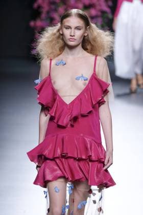 September 18, 2016 - Madrid, Spain - A model walks on the runway at Juana MartoÂ­n Fashion Show at Madrid Fashion Week Spring Summer 2017 18 at Ifema, on September 18, 2016, in Madrid, Spain Madrid Spain  - ZUMAn230