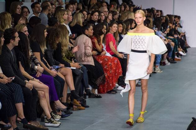 UK: LFW David Koma Collection A model walks the David Koma Spring Summer 17 Collection runway show during London Fashion Week. FOR EDITORIAL USE ONLY.Pacific Press Agency  HughxPeterswald
