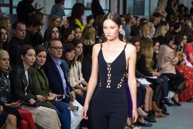 UK: LFW David Koma Collection A model walks the David Koma Spring Summer 17 Collection runway show during London Fashion Week. FOR EDITORIAL USE ONLY.Pacific Press Agency  HughxPeterswald