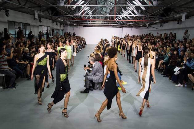 UK: LFW David Koma Collection A model walks the David Koma Spring Summer 17 Collection runway show during London Fashion Week. FOR EDITORIAL USE ONLY.Pacific Press Agency  HughxPeterswald
