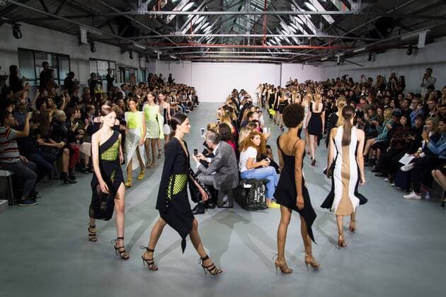 UK: LFW David Koma Collection A model walks the David Koma Spring Summer 17 Collection runway show during London Fashion Week. FOR EDITORIAL USE ONLY.Pacific Press Agency  HughxPeterswald