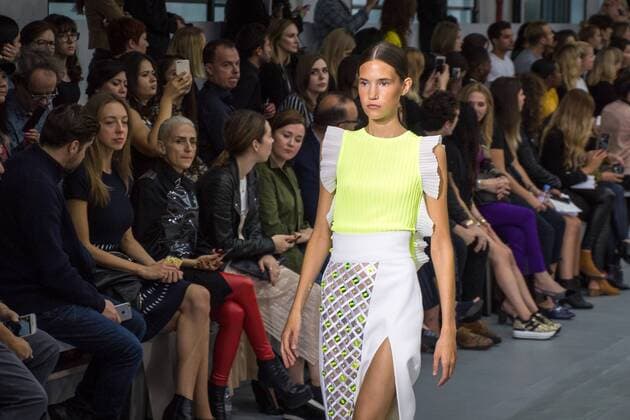 UK: LFW David Koma Collection A model walks the David Koma Spring Summer 17 Collection runway show during London Fashion Week. FOR EDITORIAL USE ONLY.Pacific Press Agency  HughxPeterswald