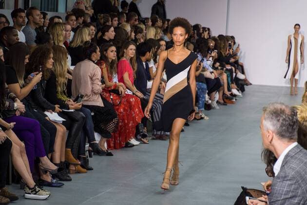 UK: LFW David Koma Collection A model walks the David Koma Spring Summer 17 Collection runway show during London Fashion Week. FOR EDITORIAL USE ONLY.Pacific Press Agency  HughxPeterswald