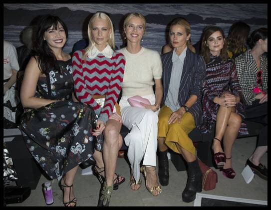 . 19 09 2016. London, United Kingdom. Daisy Lowe, Poppy Delevingne, Eva Herzigova, Laura Bailey and Jenna Coleman in the front row at the Erdem show at London Fashion Week for Spring Summer 2017.  xStephenxLockx xi-Imagesx IIM-13469-0003
