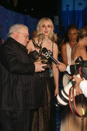 George R. R. Martin and Sophie Turner 68TH EMMY HBO AFTER PARTY West Hollywood Chris Hatcher PicturePerfect