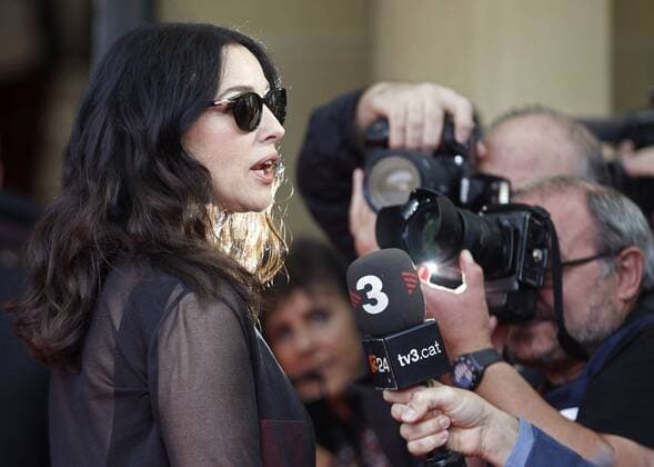 Italian actress and cast member Monica Bellucci addresses the media upon her arrival to the presentation of the film On the Milky Road in the 64th edition of the San Sebastian International Film Festival, in San Sebastian, northern Spain, 19 September 2016. The festival runs from 16 to 24 September 2016. Bellucci presents On the Milky Road in San Sebastian !ACHTUNG: NUR REDAKTIONELLE NUTZUNG!  GRA361 20160919-636099082602355245
