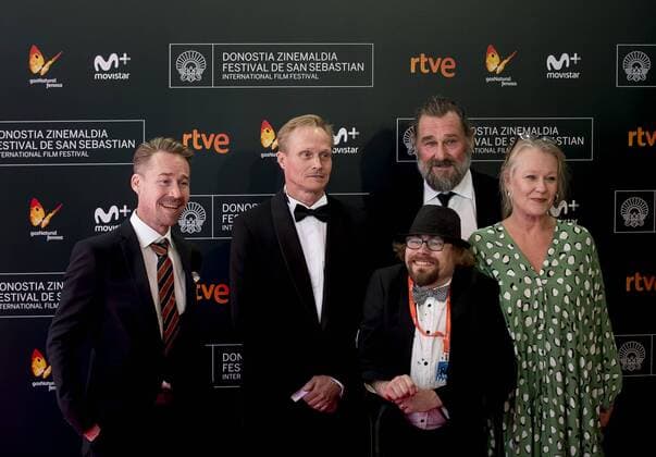 September 19, 2016 - San Sebastian, Spain - Swedish director of photography Johan Lundborg, Swedish productor Peter Hyldahl, Swedish actor Christian Andren, Swedish actor Johan Kylen and Swedish actress Anna Bjelkerud pose during a photocall after the screening of his film Jaten The Giant at the 64th San Sebastian Film Festival, in the northern Spanish Basque city of San Sebastian on September 19, 2016. The festival, held each year in San Sebastian, a picturesque seaside resort on the Atlantic coast, was originally intended to honour Spanish language films but has established itself as one of the most important movie festivals in the world. San Sebastian Spain - ZUMAn230