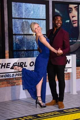 . 20 09 2016. Odeon, Leicester Square, London, United Kingdom. Joanne Clifton and Ore Oduba arrive at The Girl On The Train World Premiere.  xChrisxJosephx xi-Imagesx IIM-13479-0119