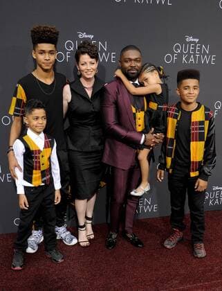 David Oyelowo, wife Jessica Oyelowo & children QUEEN OF KATWE FILM PREMIERE Hollywood Patrick Rideaux PicturePerfect