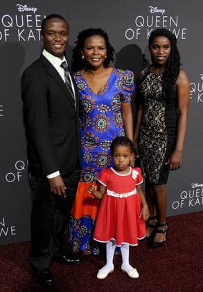 Robert Katende with family & Phiona Mutesi QUEEN OF KATWE FILM PREMIERE Hollywood Patrick Rideaux PicturePerfect