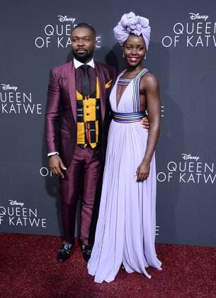Cast members David Oyelowo (L) and Lupita Nyong o attend the premiere of the motion picture biographical sport drama Queen of Katwe at the El Capitan Theatre in the Hollywood section of Los Angeles on September 20, 2016.  LAP2016092024 JIMxRUYMEN