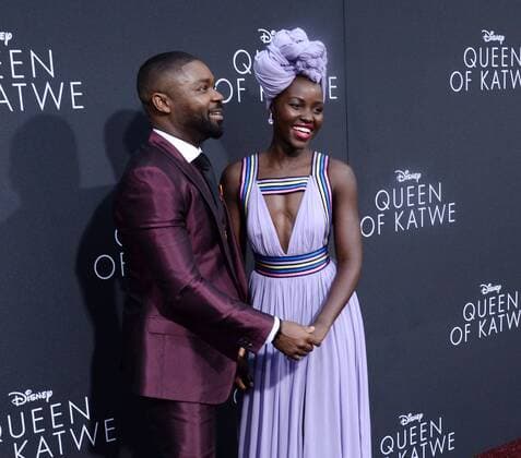 Cast members David Oyelowo (L) and Lupita Nyong o attend the premiere of the motion picture biographical sport drama Queen of Katwe at the El Capitan Theatre in the Hollywood section of Los Angeles on September 20, 2016.  LAP2016092028 JIMxRUYMEN