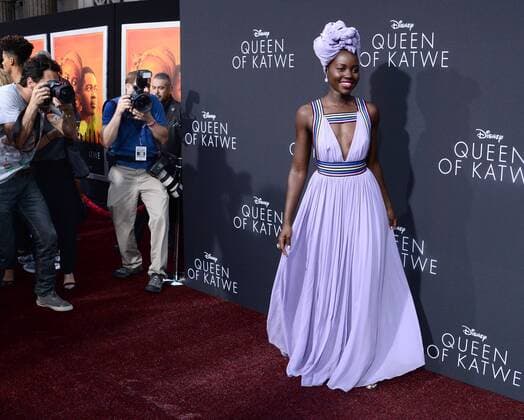 Cast member Lupita Nyong o attends the premiere of the motion picture biographical sport drama Queen of Katwe at the El Capitan Theatre in the Hollywood section of Los Angeles on September 20, 2016.  LAP2016092018 JIMxRUYMEN