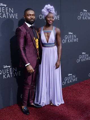 Cast members David Oyelowo (L) and Lupita Nyong o attend the premiere of the motion picture biographical sport drama Queen of Katwe at the El Capitan Theatre in the Hollywood section of Los Angeles on September 20, 2016.  LAP2016092026 JIMxRUYMEN