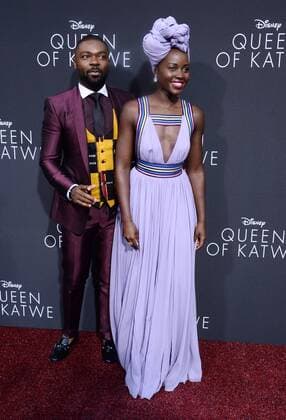 Cast members David Oyelowo (L) and Lupita Nyong o attend the premiere of the motion picture biographical sport drama Queen of Katwe at the El Capitan Theatre in the Hollywood section of Los Angeles on September 20, 2016.  LAP2016092031 JIMxRUYMEN