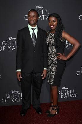 September 20, 2016 - Hollywood, CA, United States - 20 September 2016 - Hollywood, California - Robert Katende and Phiona Mutesi. Ã¢â‚¬Å Queen Of KatweÃ¢â‚¬Â Los Angeles Premiere held at the El Capitan Theater in Hollywood. Photo Credit: AdMedia Hollywood United States - ZUMAa123