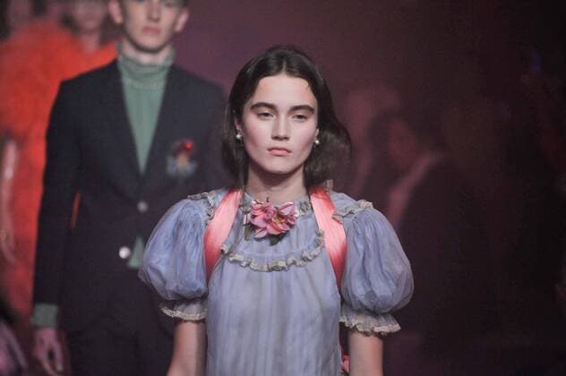 Milan Fashion Week, Women Spring Summer 2017. Milano, Moda Donna, Primavera Estate 2017. GUCCI catwalk. Pictured: model  Copyright: xRiccardoxGiordanoxSickix
