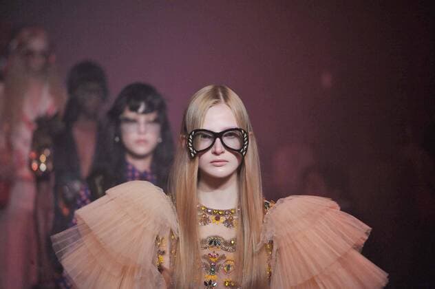 Milan Fashion Week, Women Spring Summer 2017. Milano, Moda Donna, Primavera Estate 2017. GUCCI catwalk. Pictured: model  Copyright: xRiccardoxGiordanoxSickix