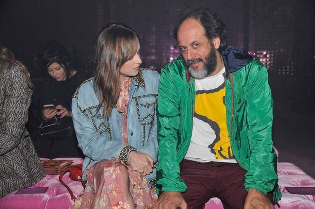 Milan Fashion Week, Women Spring Summer 2017. Milano, Moda Donna, Primavera Estate 2017. Gucci Front row Pictured: Dakota Johnson Luca Guadagnino  Copyright: xRiccardoxGiordanoxSickix