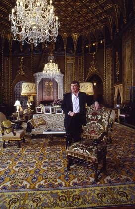 Nov 1, 1992 - Palm Beach, Florida, U.S. - EXCLUSIVE - DONALD TRUMP standing a chair in the living room of Mar-a-lago in Palm Beach. Palm Beach U.S. - ZUMAd135