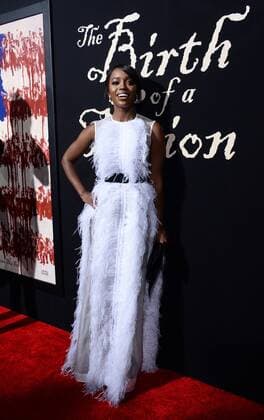 Cast member Aja Naomi King attends the premiere of the motion picture drama The Birth of a Nation at the ArcLight Cinerrama Dome in the Hollywood section of Los Angeles on September 21, 2016. Storyline: Nat Turner, a literate slave and preacher in the antebellum South, orchestrates an uprising.  LAP2016092110 JIMxRUYMEN