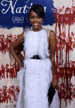 Cast member Aja Naomi King attends the premiere of the motion picture drama The Birth of a Nation at the ArcLight Cinerrama Dome in the Hollywood section of Los Angeles on September 21, 2016. Storyline: Nat Turner, a literate slave and preacher in the antebellum South, orchestrates an uprising.  LAP2016092112 JIMxRUYMEN