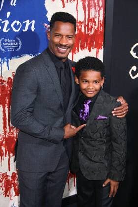 Nate Parker und sein junger Kollege Tony Espinosa bei der The Birth of a Nation Filmpremiere am 21.09.2016 in Los Angeles The Birth of a Nation Kino Premiere in Los Angeles, 2016 