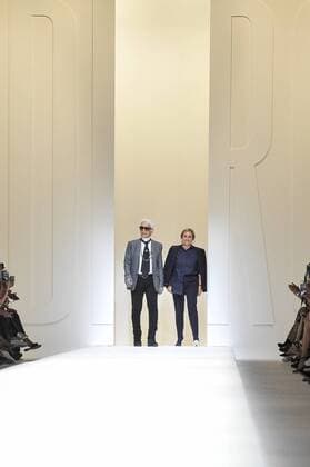 Milan Fashion Week, Women Spring Summer 2017. Milano, Moda Donna, Primavera Estate 2017. Fendi catwalk Pictured: Karl LagerfeldSilvia Venturini Fendi  Copyright: xRiccardoxGiordanoxSickix