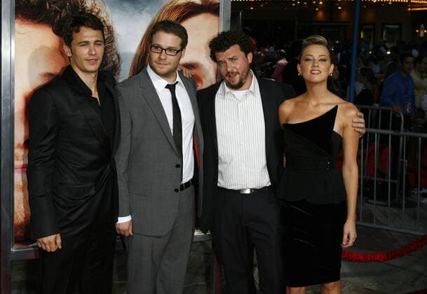 July 31, 2008 - Los Angeles, California, U.S. - Jul 31, 2008 - Los Angeles, California, USA - (L to R) Actor exec. prod. writer SETH ROGEN, actors JAMES FRANCO, DANNY MCBRIDE and AMBER HEARD arrive at the premiere of Columbia Picture s Pineapple Express at the Mann Village Theater on July 31, 2008 in Los Angeles, California. - ZUMAf72_